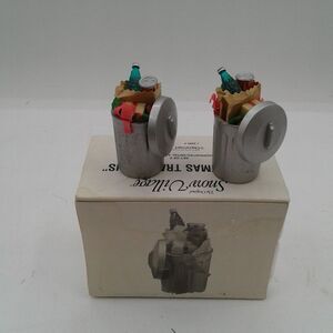 Department 56‎ Snow Village "Christmas Trash Cans" Set of 2 #5209-4
